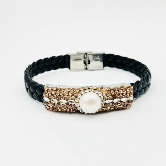 Braided leather rope bracelet