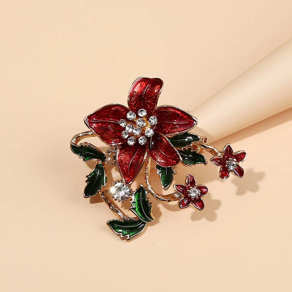 Flower pin brooch