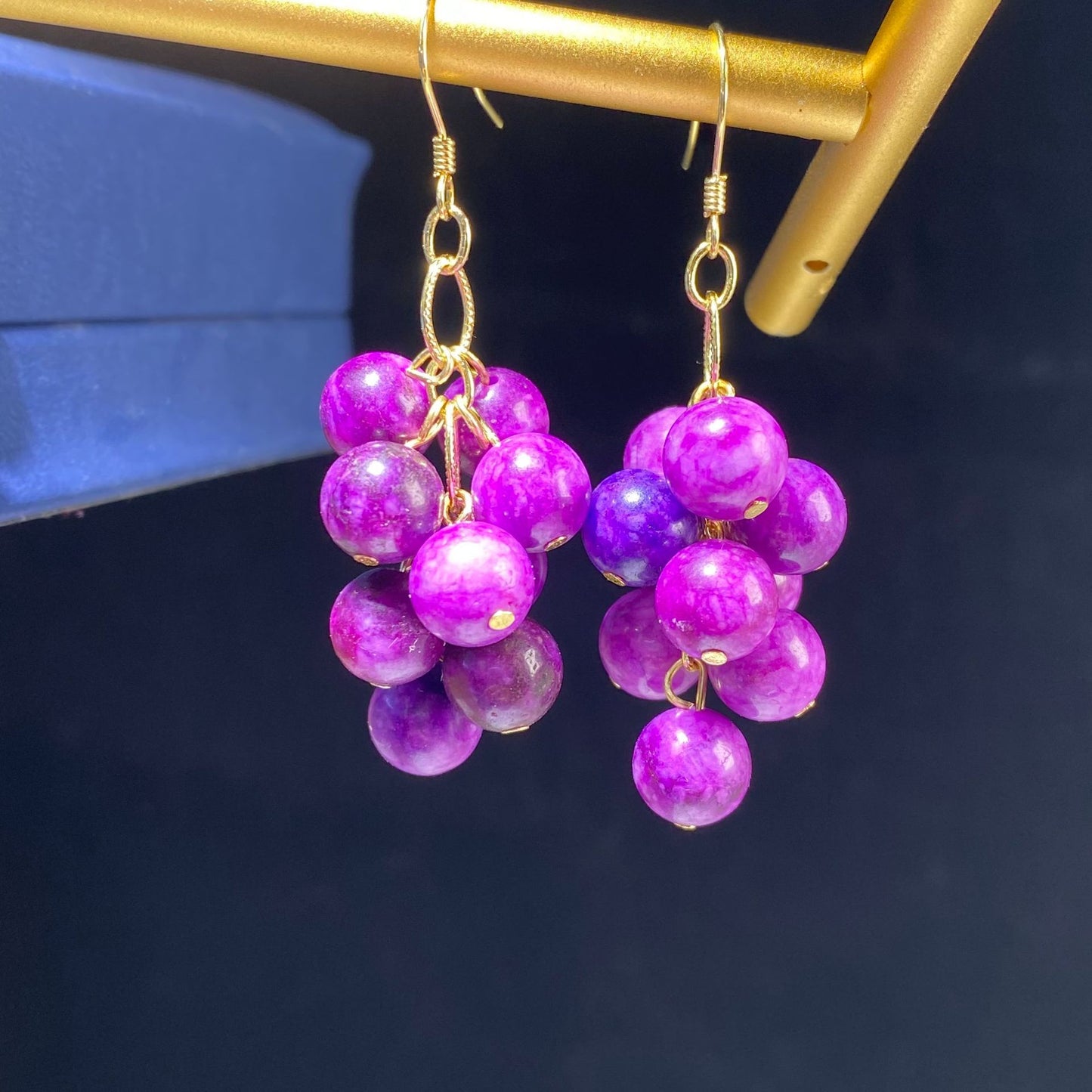 Grape raisin earrings