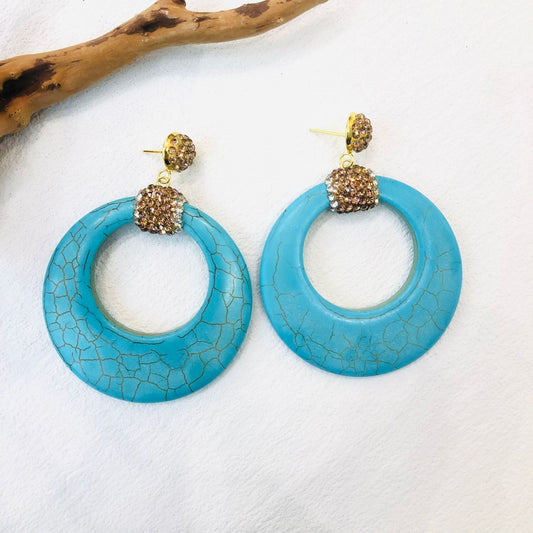 Turquoise large earrings
