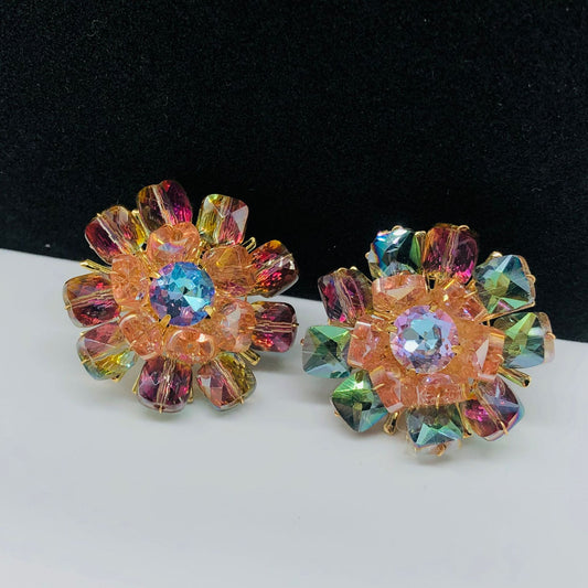 Colorful crystal stud earrings