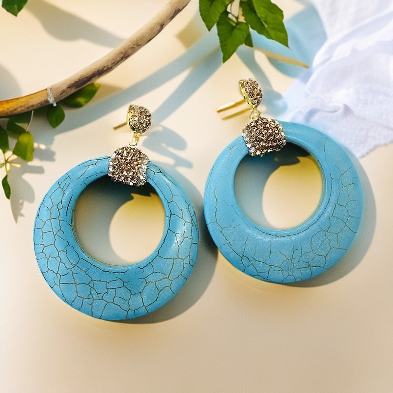 Turquoise large earrings