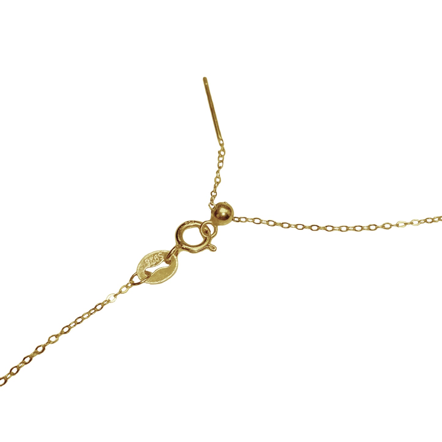 Silver-plated 18k gold pearl necklace