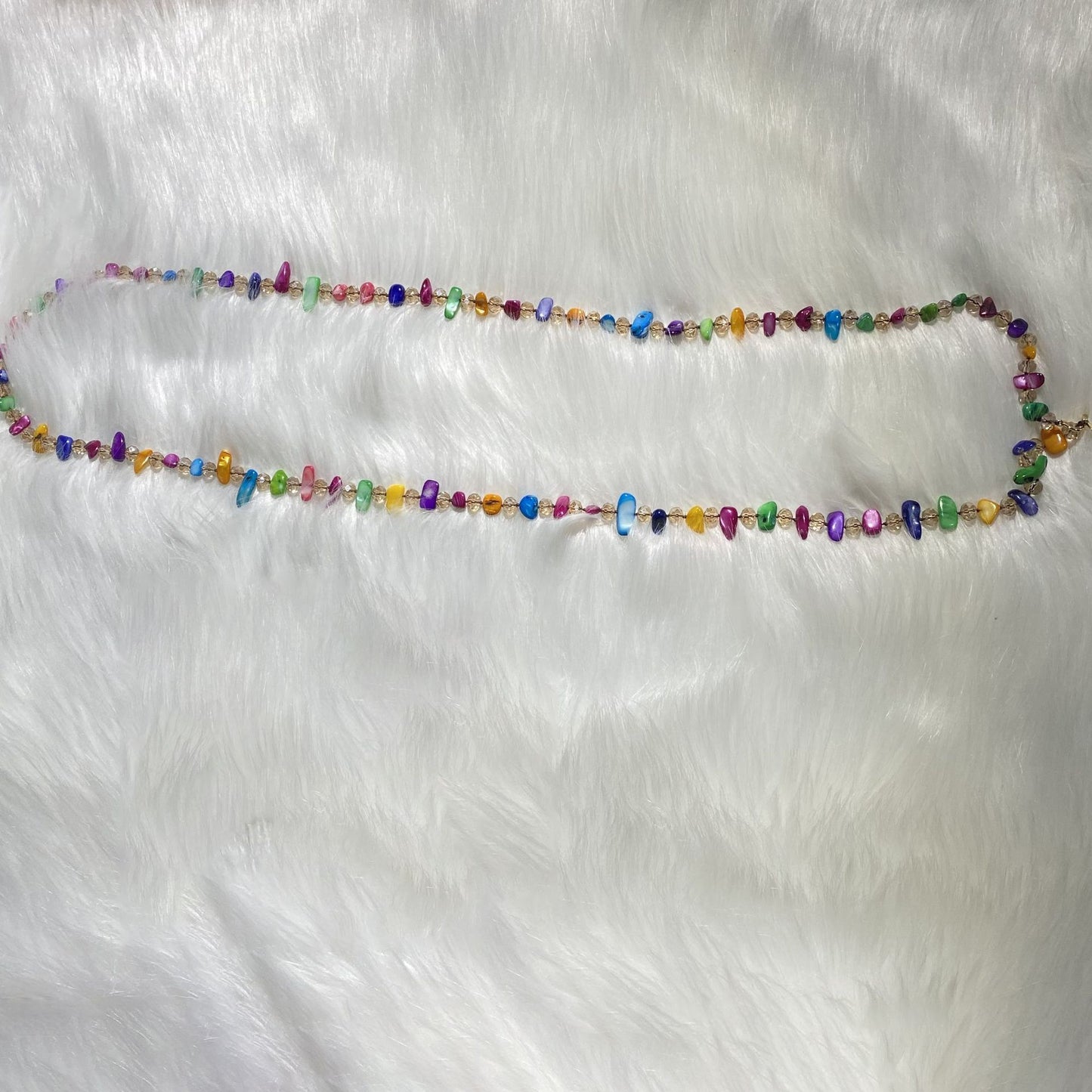 Rainbow crystal stone necklace