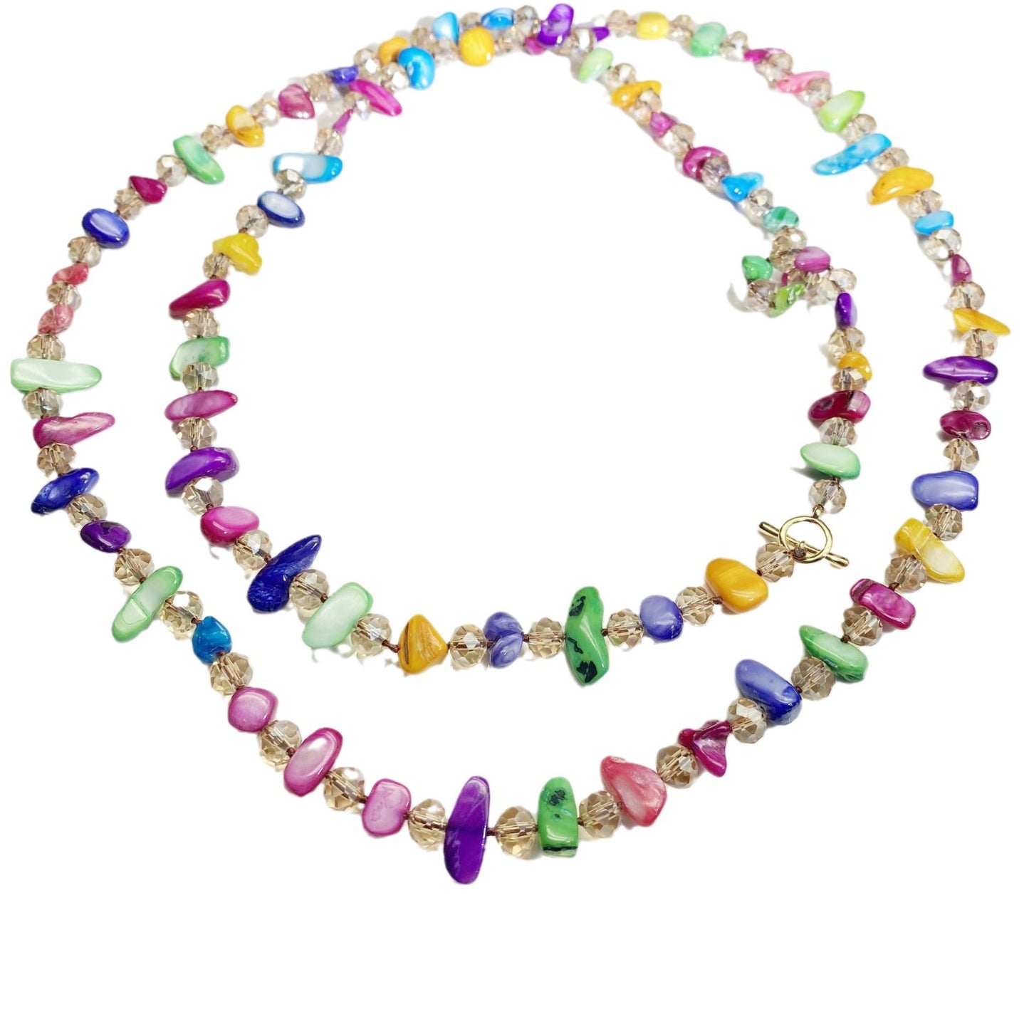 Rainbow crystal stone necklace