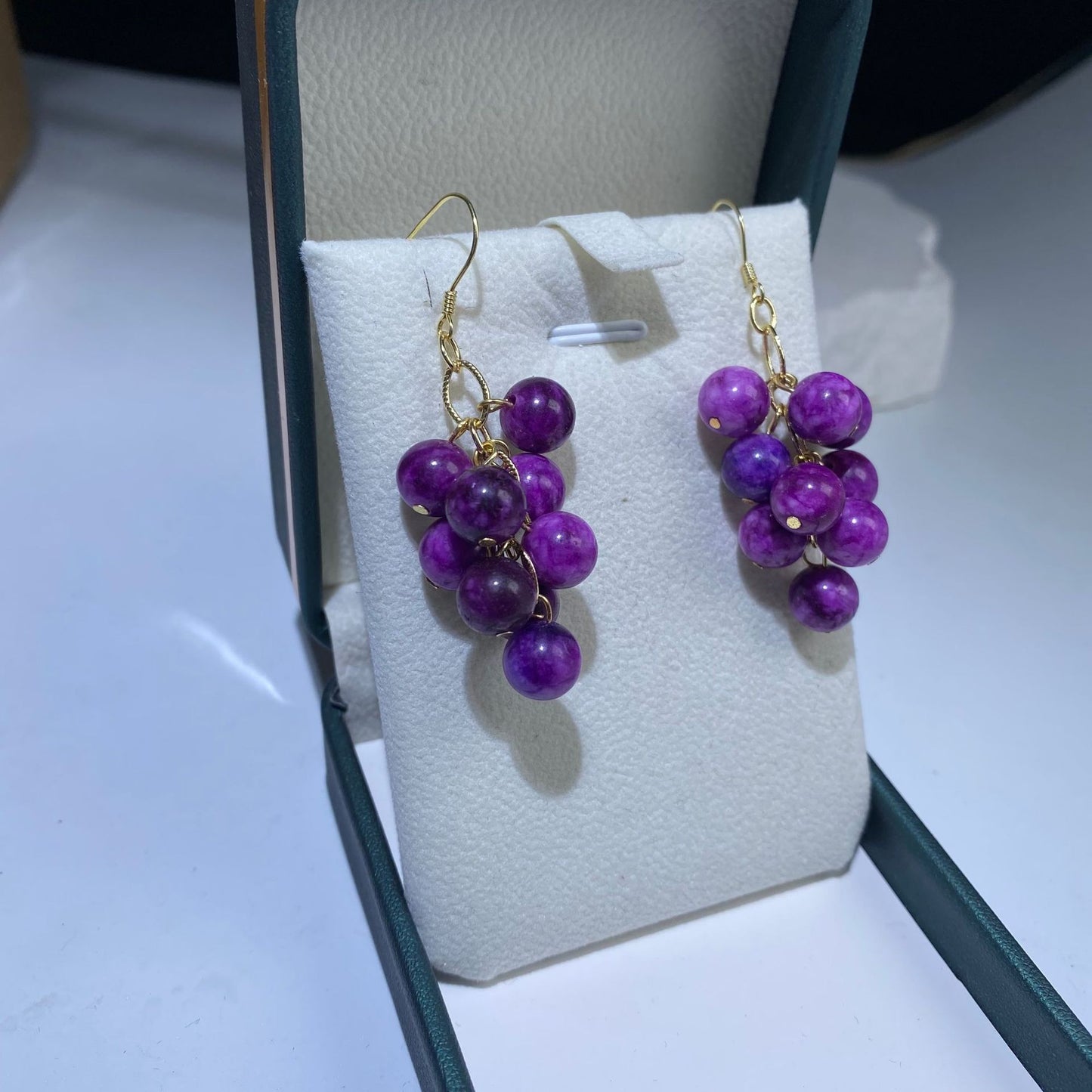Grape raisin earrings