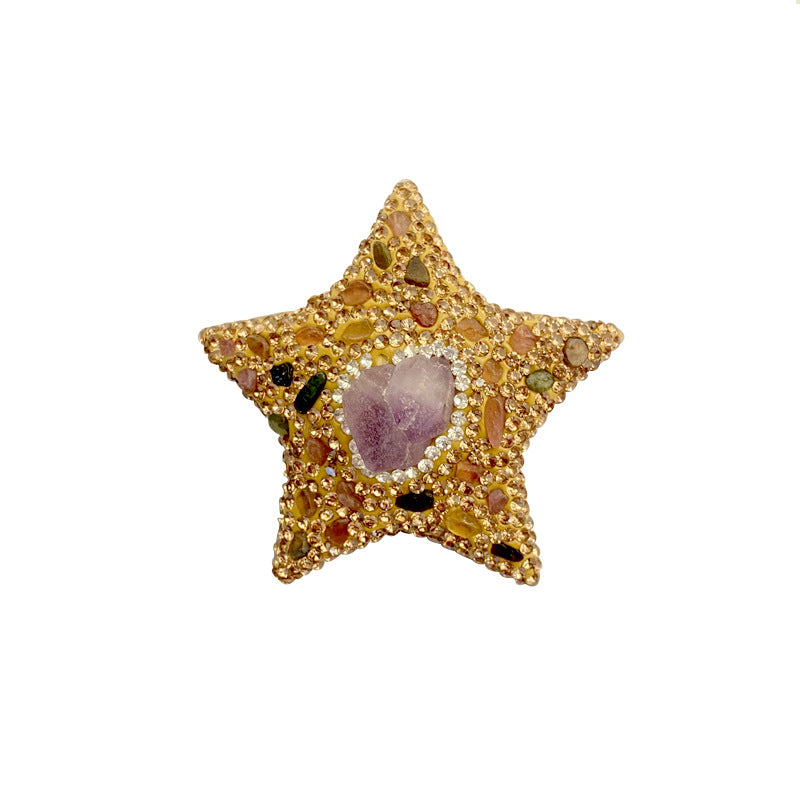 Amethyst colorful jasper hair-clip