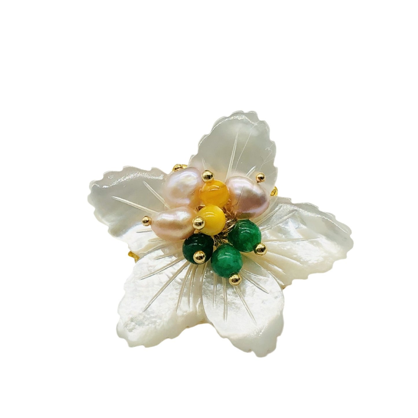 Leaf shaped flower brooch
