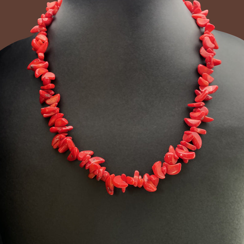 Red coral necklace