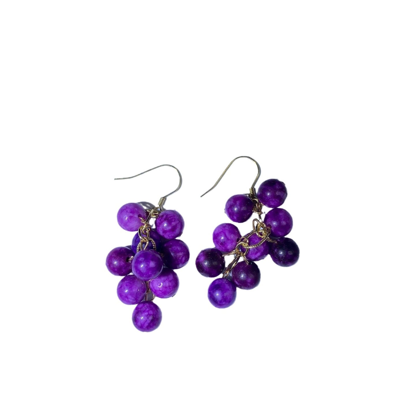 Grape raisin earrings
