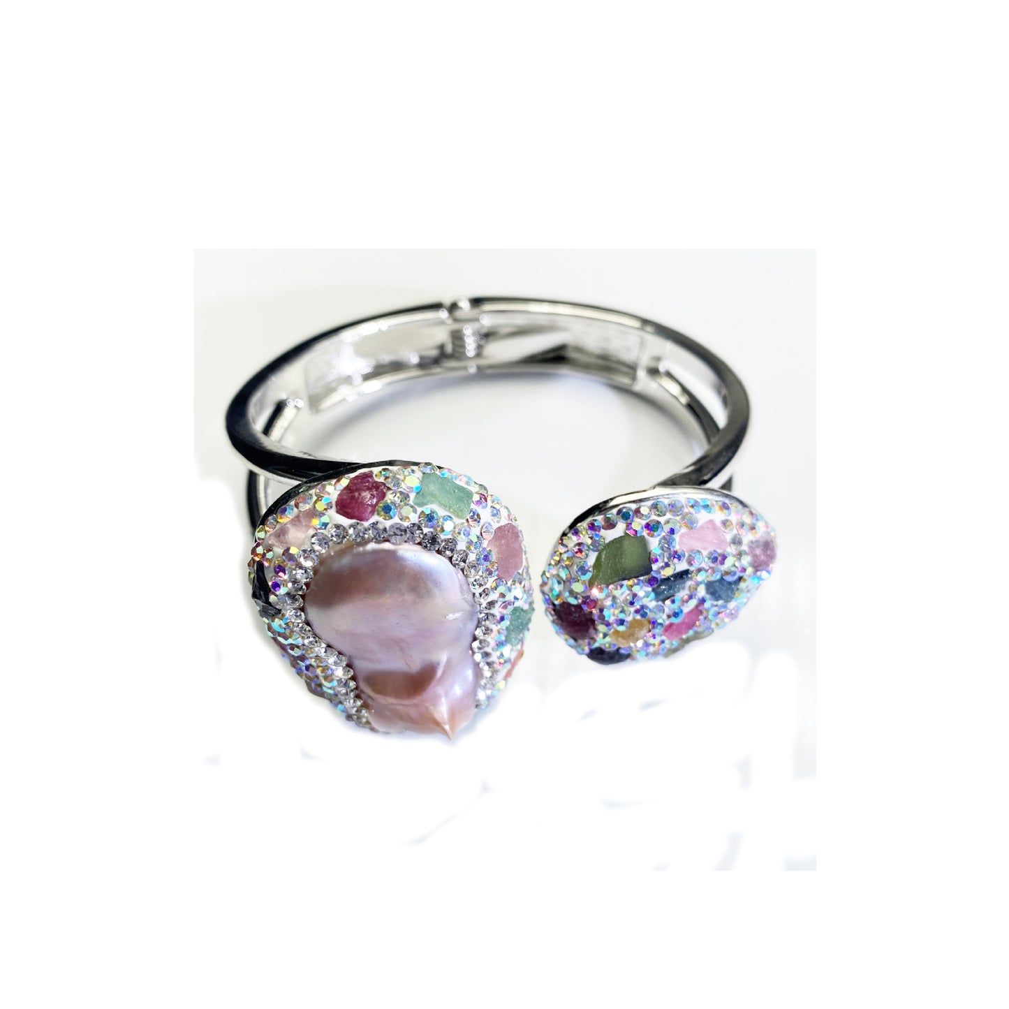 Natural Baroque pearl japer alloy bracelet
